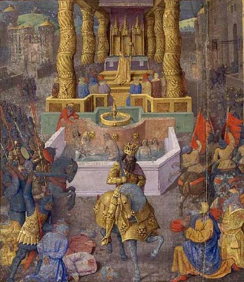 Jean Fouquet The taking of Jerusalem by Herod the Great, 36 BC Norge oil painting art